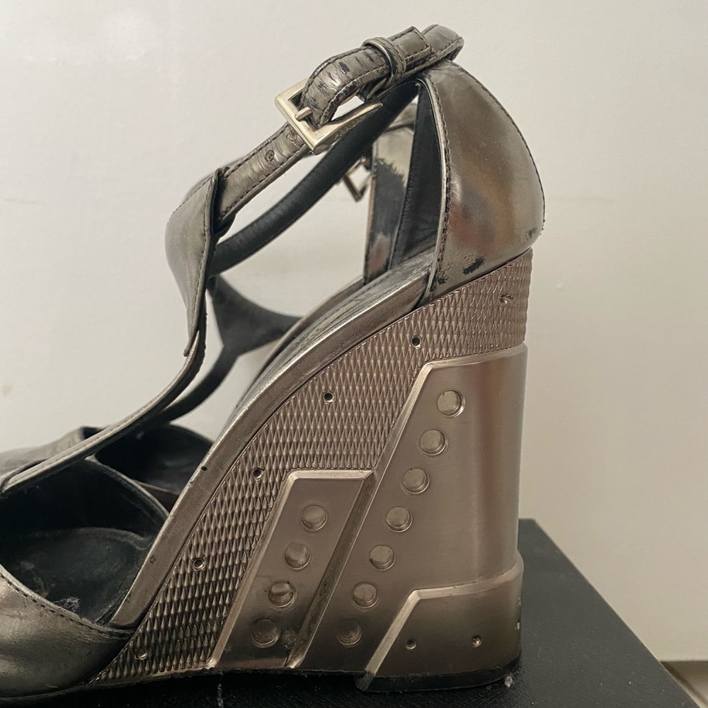 Metallic Prada Platform Heels from Italy / 7-7.5